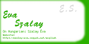 eva szalay business card